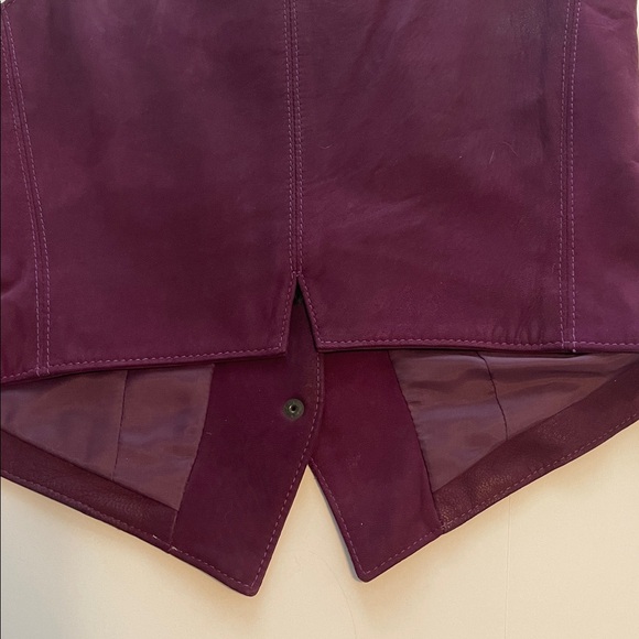 Anne Klein II Y2K mulberry suede snap front vest top petite 4 - Picture 5 of 11
